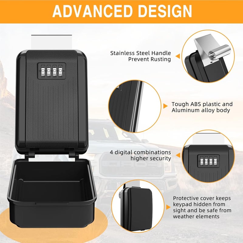 Lifronkit Car Window Lock Box for Turo, Car Key Lock Box, 4-Digit Combination Lockbox, Larger Capacity Security Key Hiders for Ride Share, Turo, GetAround(New Verison) - Image 4